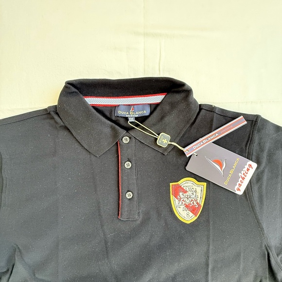Black Polo Shirt with Emblem - Picture 2 of 7